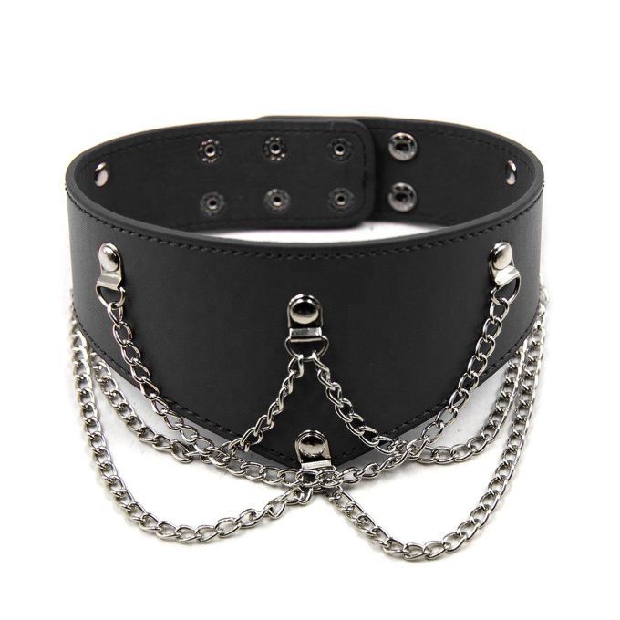 Collier de domination ras de cou BDSM avec chaîne  - S&N
