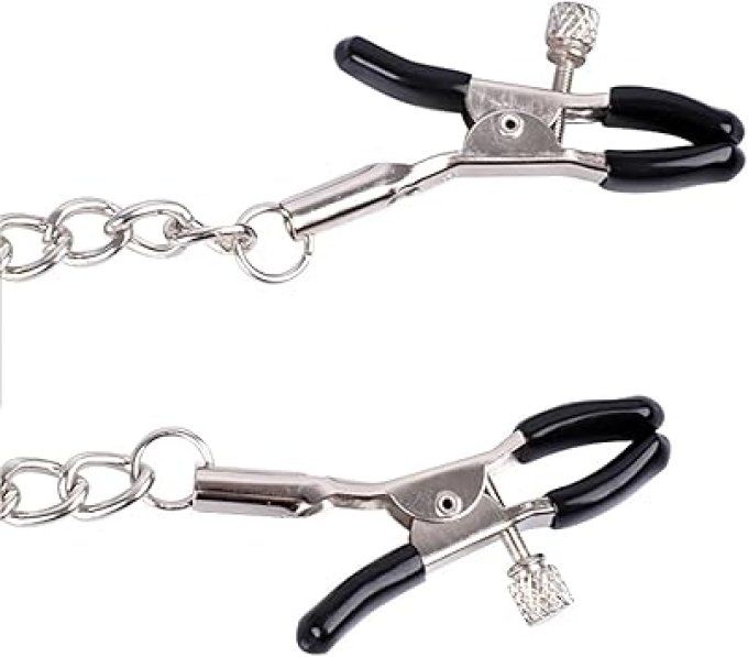 Collier ras de cou avec pinces tétons réglables - S&N