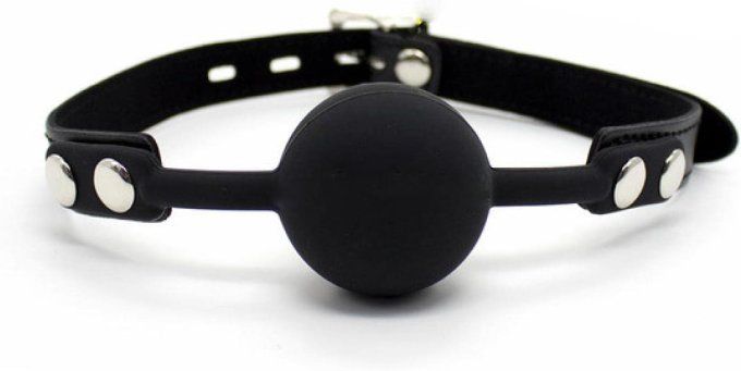 Bâillon noir basique avec boule silicone - S&N