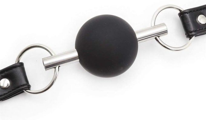 Bâillon premium noir avec boule silicone - S&N