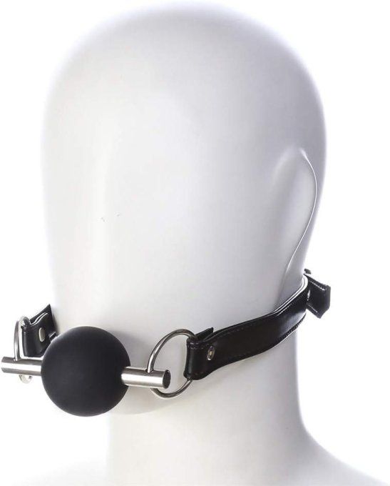 Bâillon premium noir avec boule silicone - S&N