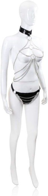 Harnais intégral avec chaîne & vinyle femme - S&N