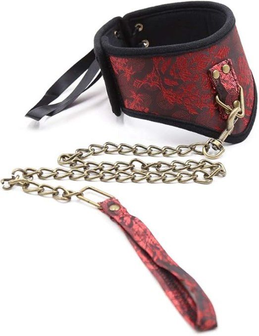 Collier prestige rouge avec laisse - S&N