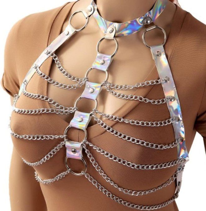 Harnais de poitrine avec chaînes femme - S&N