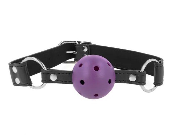 Bâillon SM violet avec boule respirante basique - S&N