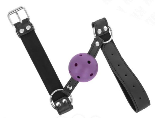 Bâillon SM violet avec boule respirante basique - S&N