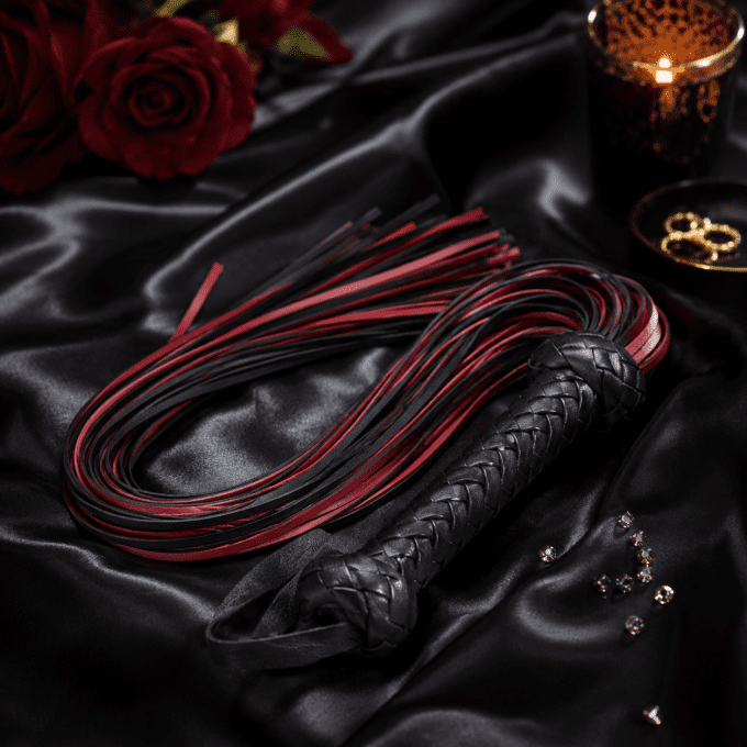 Fouet premium lanières cuir véritable 72 cm (adapté pour Florentine)