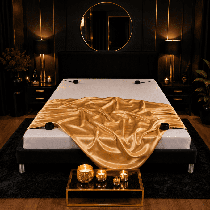 Sangle de lit contrainte et soumission (noir)