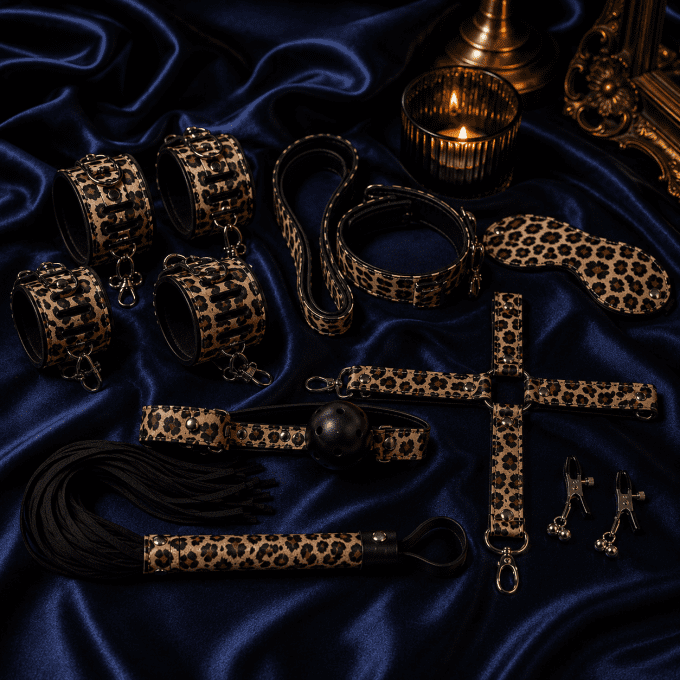 Kit débutant bondage FANTAISIE motif léopard