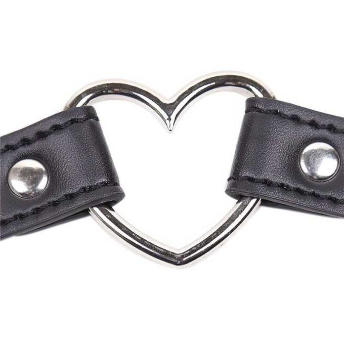 Collier ras de cou BDSM avec cœur métal - S&N
