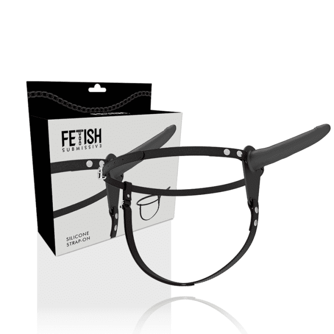 Harnais unisexe avec gode 15 cm (noir) - Fetish submissive