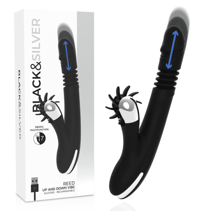 Stimulateur up/down clitoris & vaginal - Black&Silver