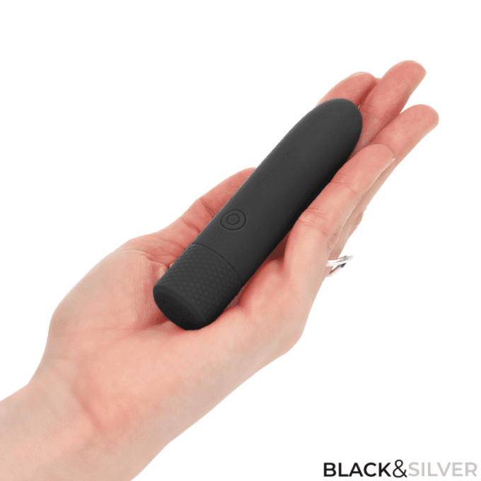 Vibromasseur bullet 10 cm x 2.2 cm - Black&Silver