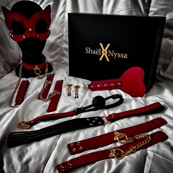 Coffret PRESTIGE en cuir véritable 8 pièces Red Gold