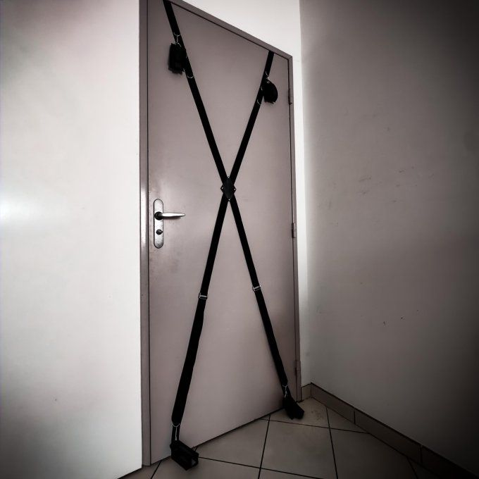 Croix de bondage en nylon pour porte