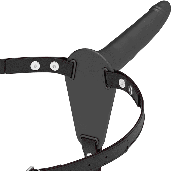 Harnais unisexe avec gode 15 cm (noir) - Fetish submissive